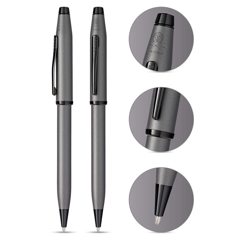 Cross Century II Refillable Ballpoint Pen Presented in a Luxury Gift Box - Medium Point, Black Ink, Brushed Gunmetal Gray - Image 2